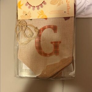 Harvest Banner with Plaid Lettering